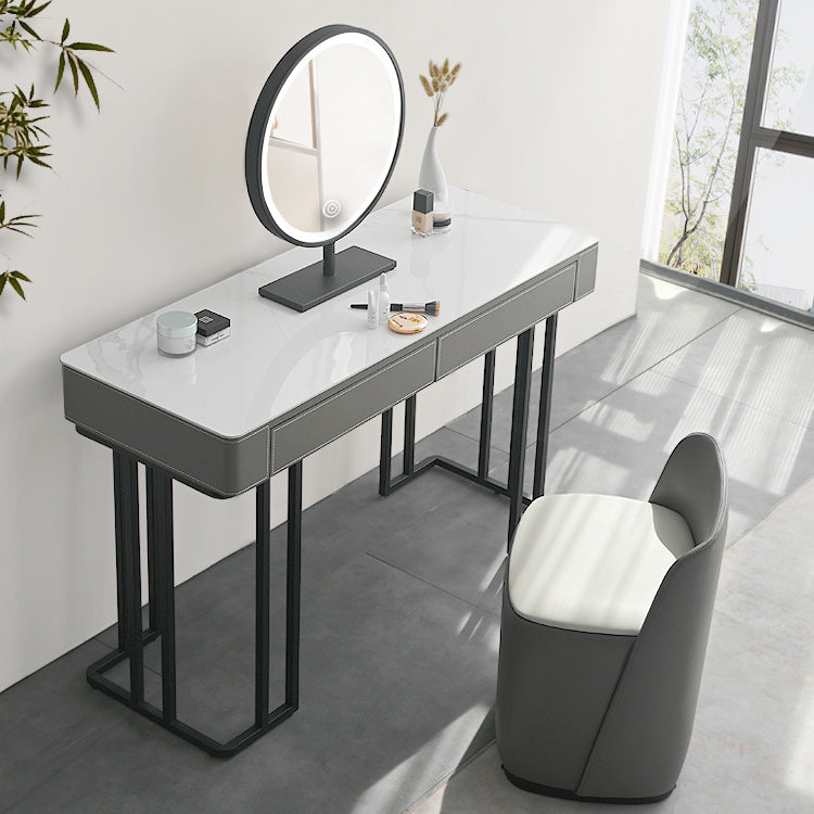 Modern Stone Top Makeup Dressing Table with 2 Drawers for Bedroom