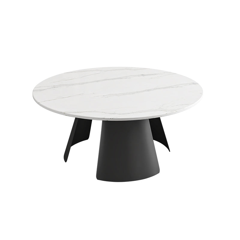 White Round Coffee Table Slate Coffee Table Set with Black Legs