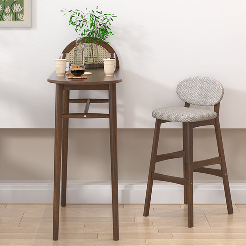 Solid Wood Bar Table Set 1/2/3 Pcs Glam Bar Table and Upholstered Stools