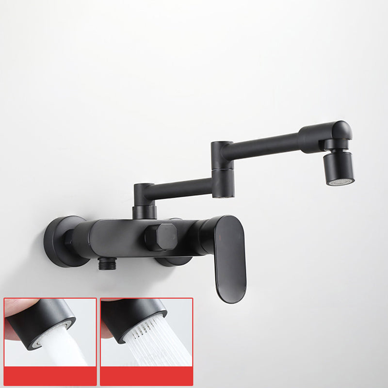 Modern Kitchen Faucet Lever Handle Wall Mounted Sprayer High Arc Faucet