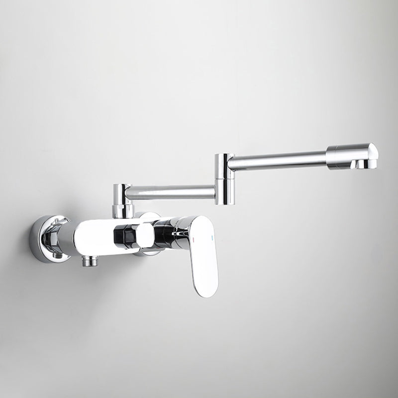 Modern Kitchen Faucet Lever Handle Wall Mounted Sprayer High Arc Faucet