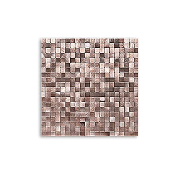 Mosaic Tile Wallpaper Square Shape Peel & Stick Mosaic Tile with Metal Look