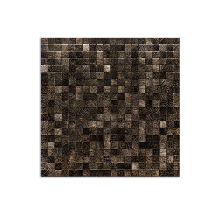 Mosaic Tile Wallpaper Square Shape Peel & Stick Mosaic Tile with Metal Look