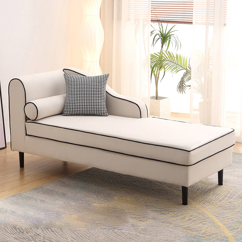 Modern Cushioned Chaise Lounge One Armed Chaise with Recessed Arms for Living Room