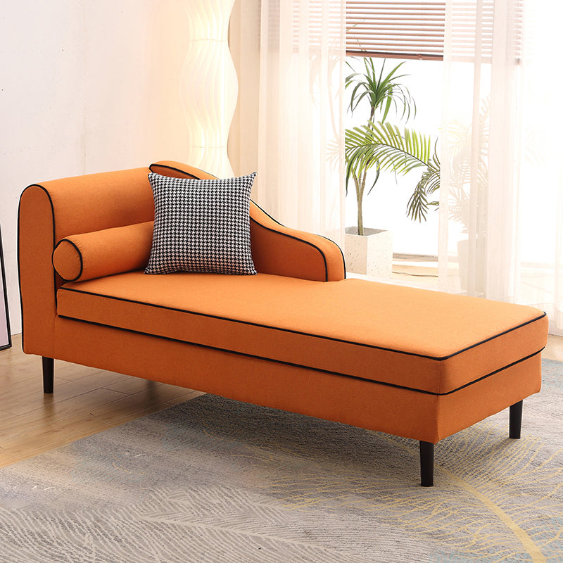 Modern Cushioned Chaise Lounge One Armed Chaise with Recessed Arms for Living Room