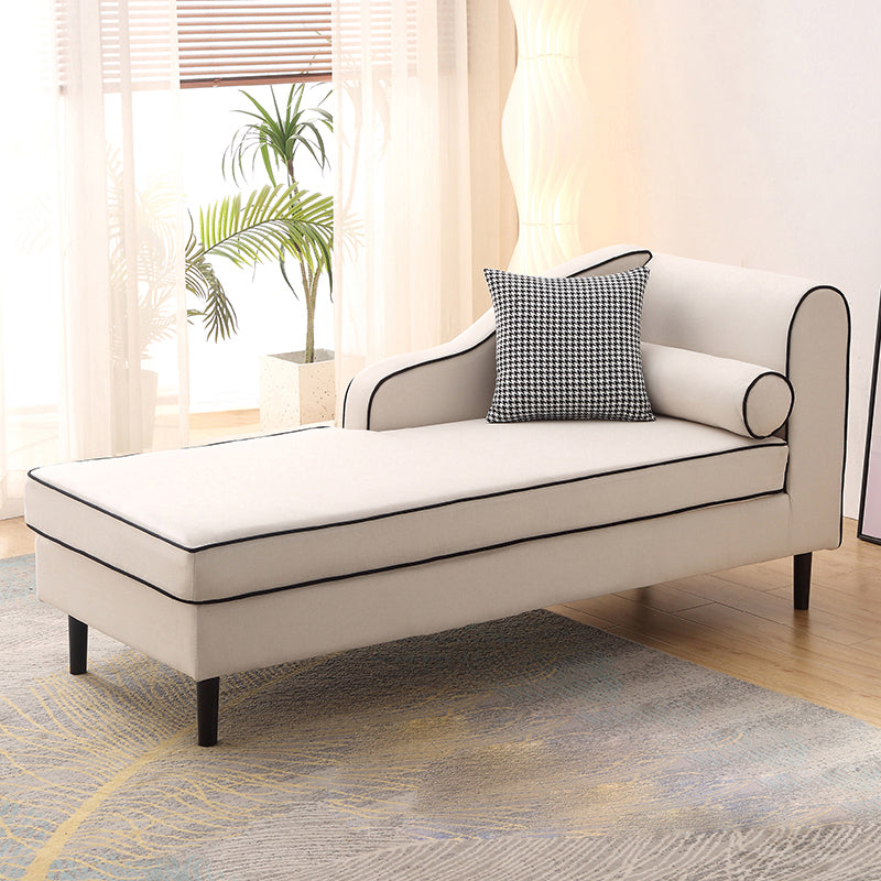 Modern Cushioned Chaise Lounge One Armed Chaise with Recessed Arms for Living Room