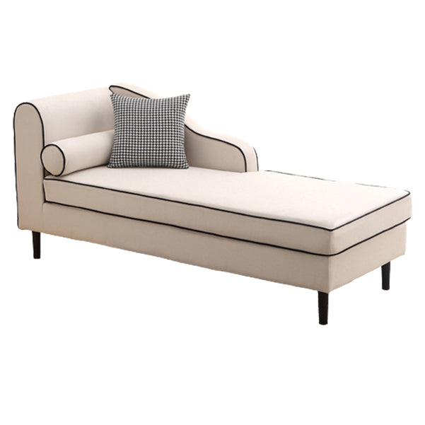 Modern Cushioned Chaise Lounge One Armed Chaise with Recessed Arms for Living Room