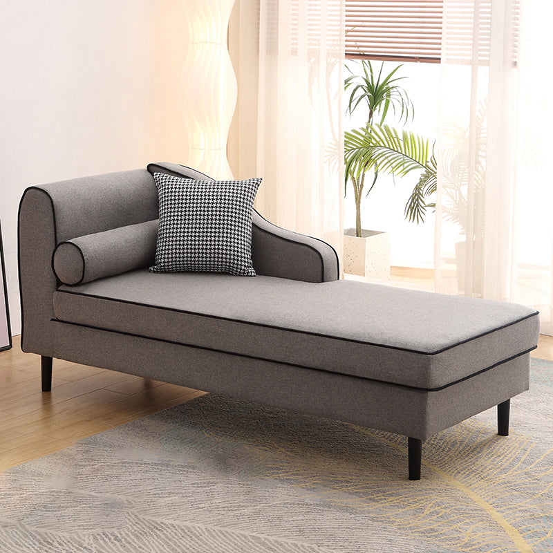 Modern Cushioned Chaise Lounge One Armed Chaise with Recessed Arms for Living Room