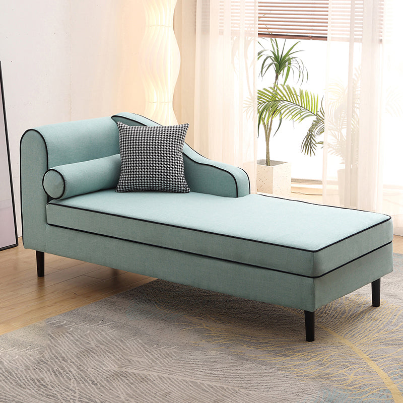 Modern Cushioned Chaise Lounge One Armed Chaise with Recessed Arms for Living Room
