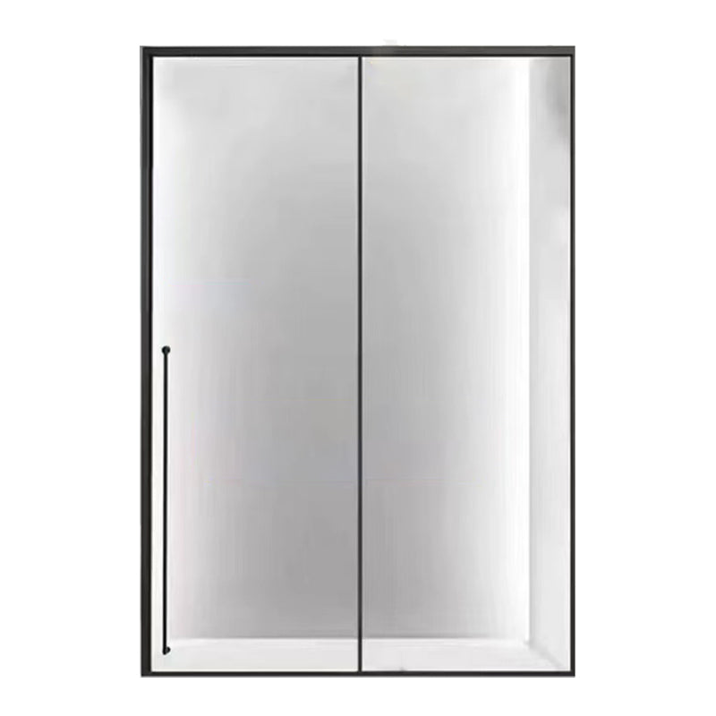 Tempered Glass Single Sliding Shower Bath Door Transparent Metal Framed Shower Door