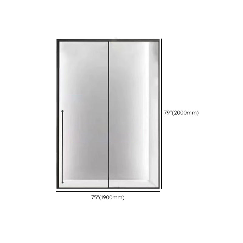 Tempered Glass Single Sliding Shower Bath Door Transparent Metal Framed Shower Door