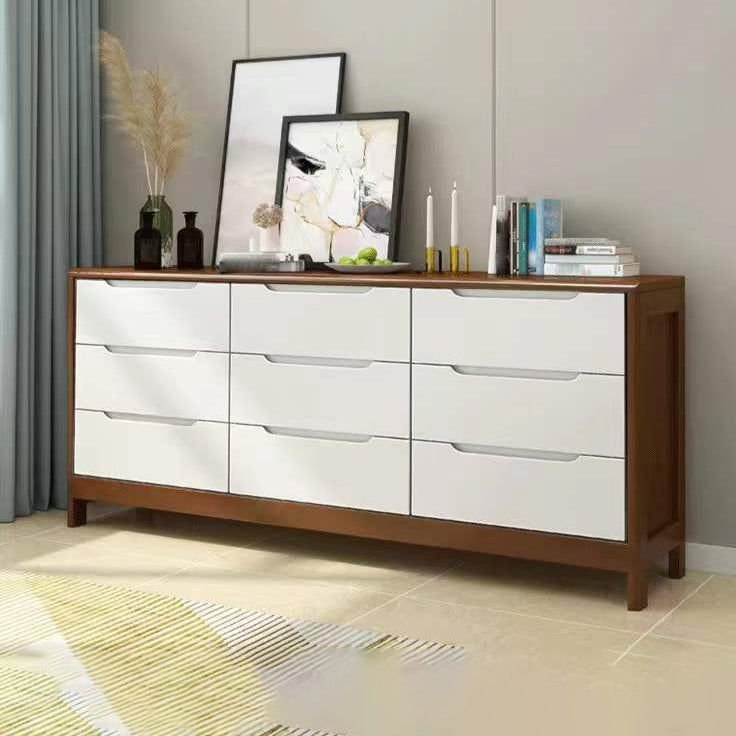 Contemporary Dresser Solid Wood Storage Chest Dresser with Drawers