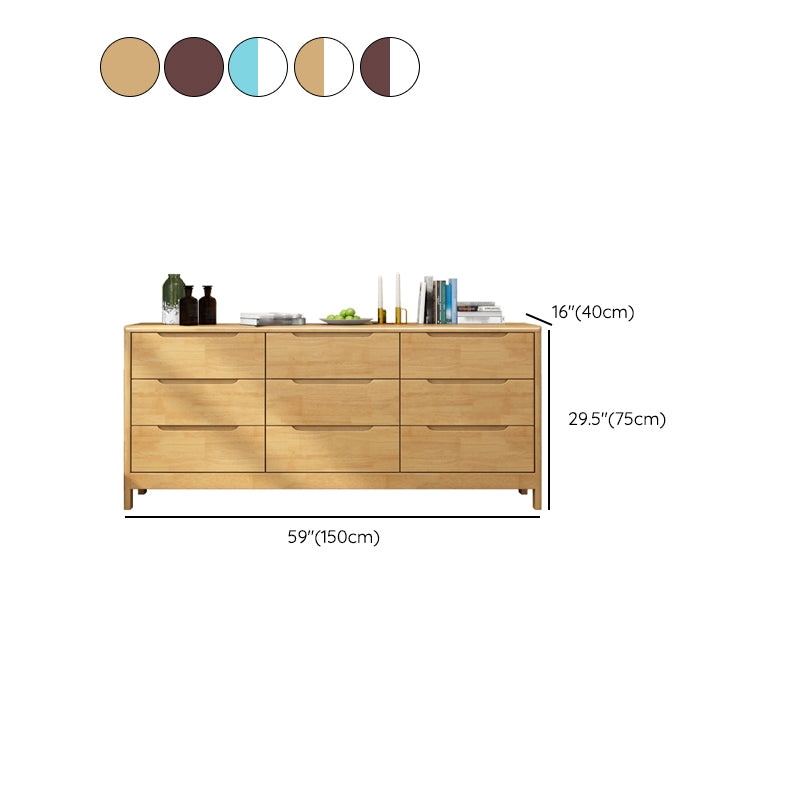 Contemporary Dresser Solid Wood Storage Chest Dresser with Drawers