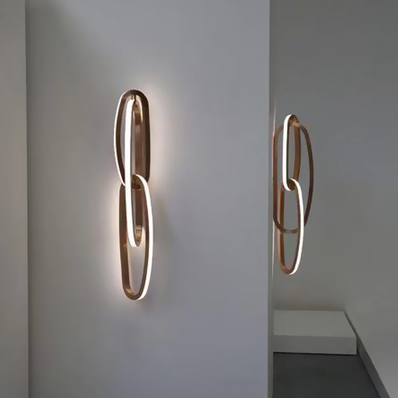 Aluminium Geometric Ring Sconce Light Modernism LED Gold Wall Lamp Fixture for Living Room