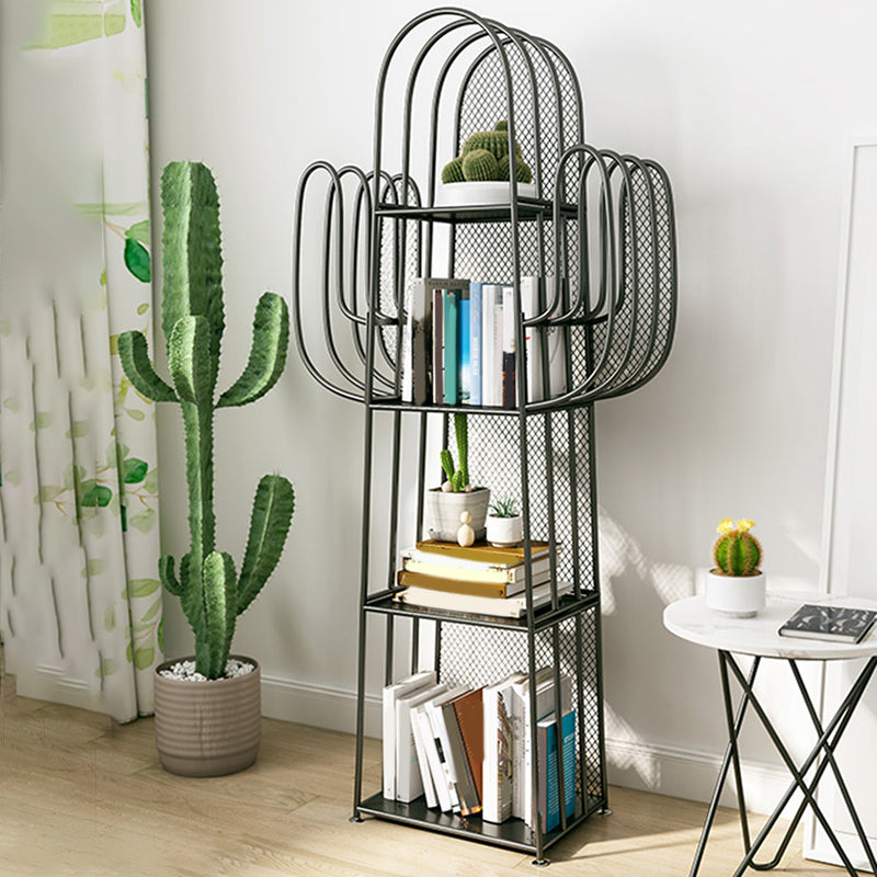 Scandinavian Antique Finish Shelf Bookcase Metal Etagere Bookshelf , 59.05" H