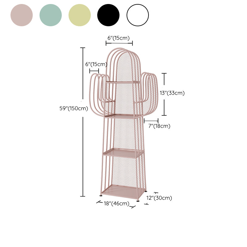 Scandinavian Antique Finish Shelf Bookcase Metal Etagere Bookshelf , 59.05" H