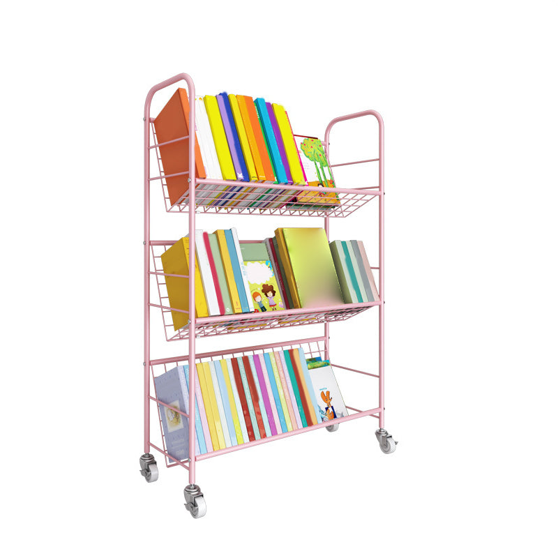Contemporary Standard Bookcase Metal Open Back Bookshelf with Shelves