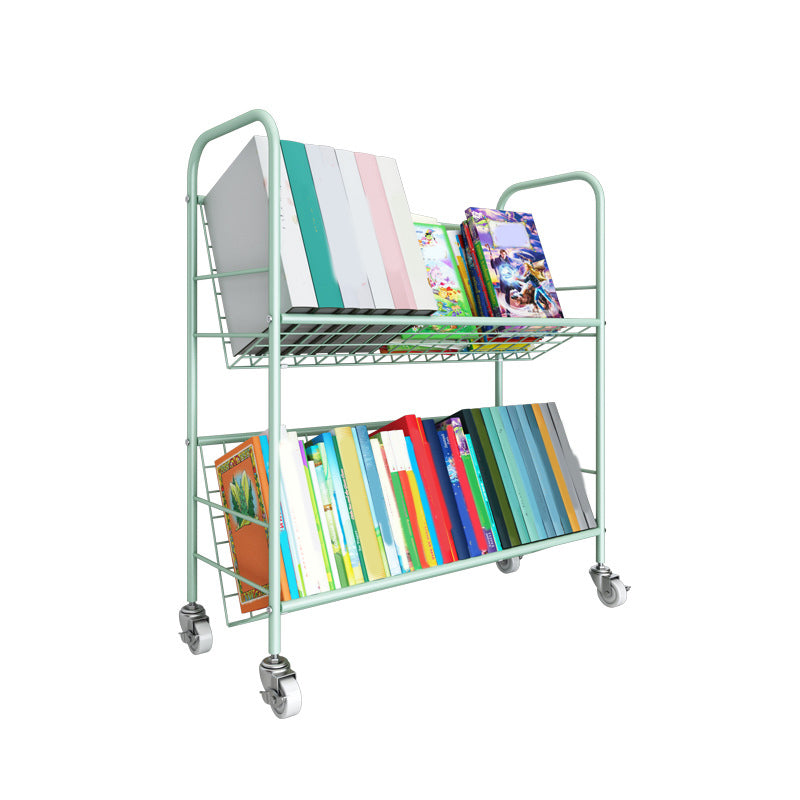 Contemporary Standard Bookcase Metal Open Back Bookshelf with Shelves