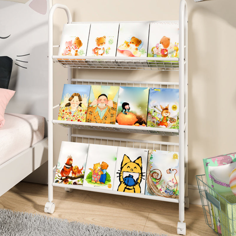 Contemporary Standard Bookcase Metal Open Back Bookshelf with Shelves