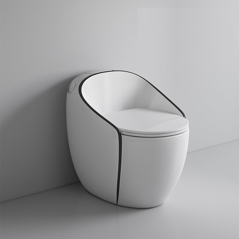 Contemporary Ceramic Toilet Bowl Floor Mount Urine Toilet with Seat for Washroom