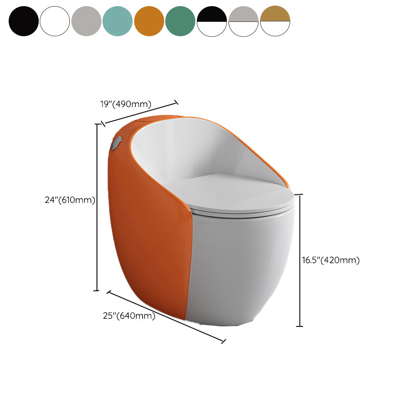 Contemporary Ceramic Toilet Bowl Floor Mount Urine Toilet with Seat for Washroom