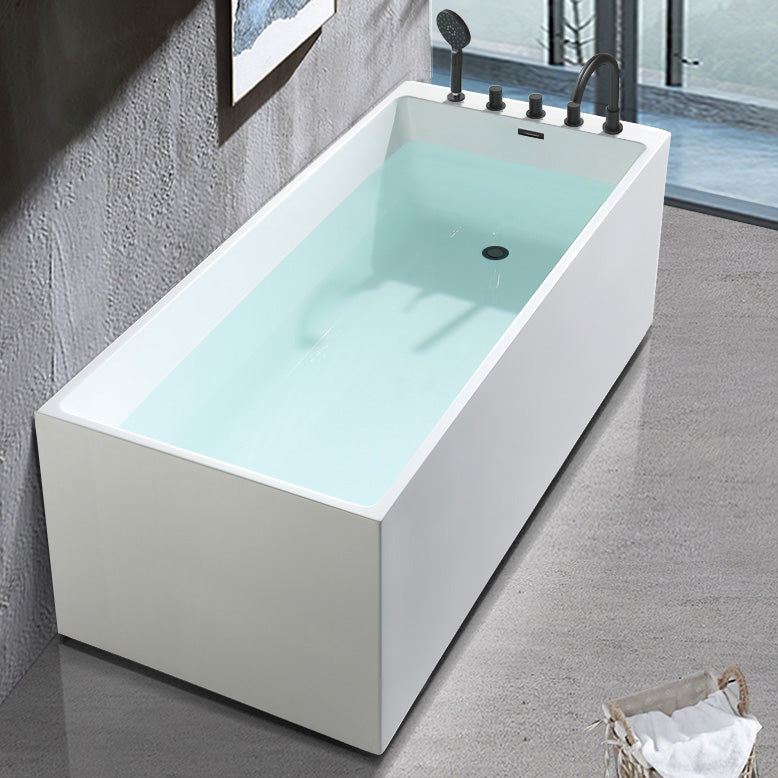 Back to Wall Antique Finish Bath Soaking Rectangular Modern Bath Tub