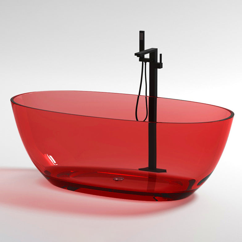Flat Bottom Soaking Bathtub Antique Finish Modern Oval Bath Tub