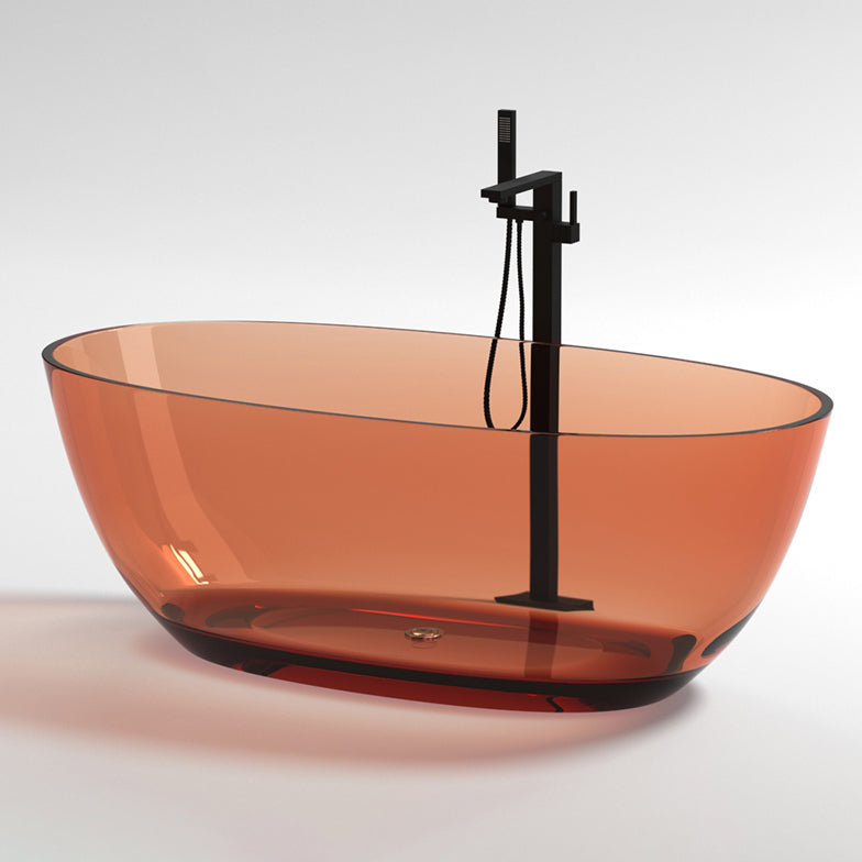 Flat Bottom Soaking Bathtub Antique Finish Modern Oval Bath Tub