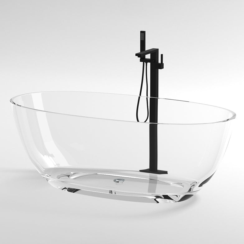 Flat Bottom Soaking Bathtub Antique Finish Modern Oval Bath Tub