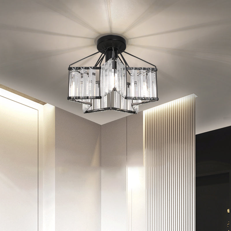 Modern Ceiling Light Creative Flush Mount Ceiling Light Fixture with Crystal Shade