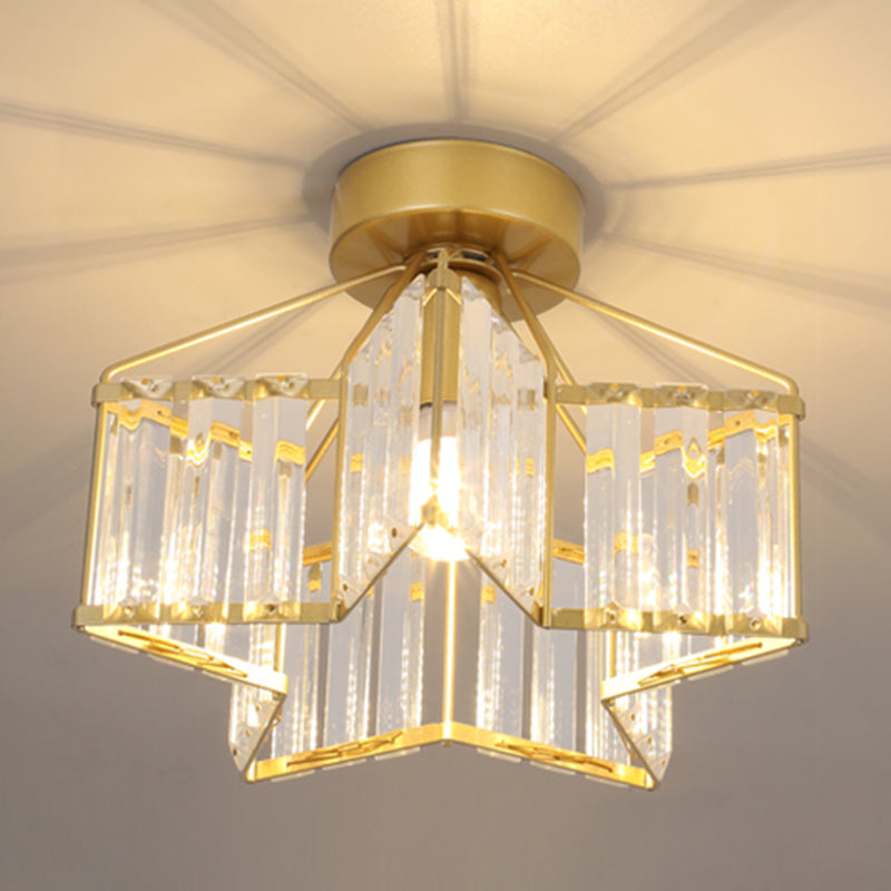 Modern Ceiling Light Creative Flush Mount Ceiling Light Fixture with Crystal Shade