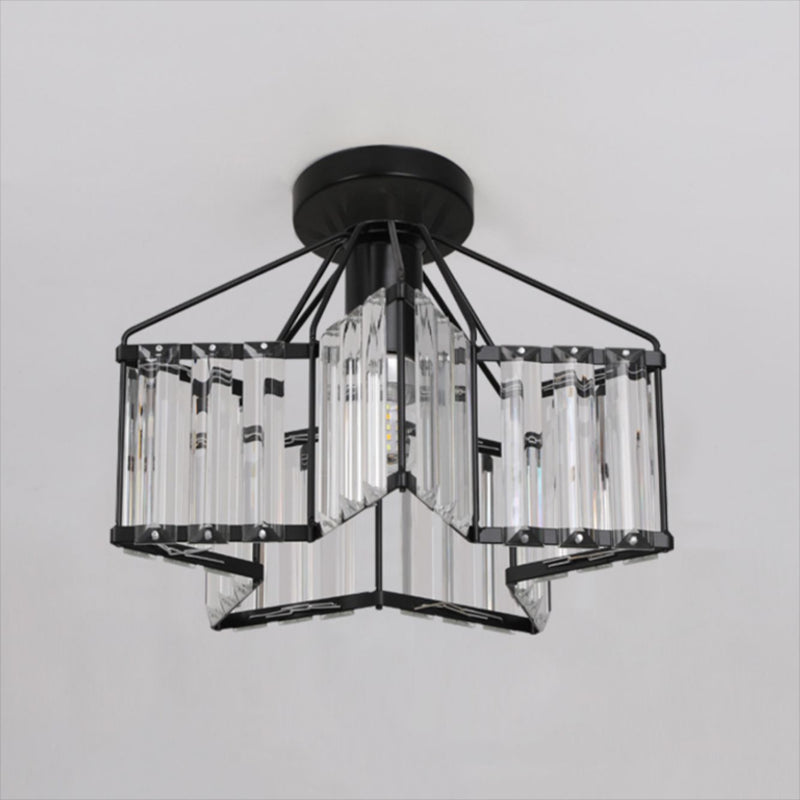 Modern Ceiling Light Creative Flush Mount Ceiling Light Fixture with Crystal Shade