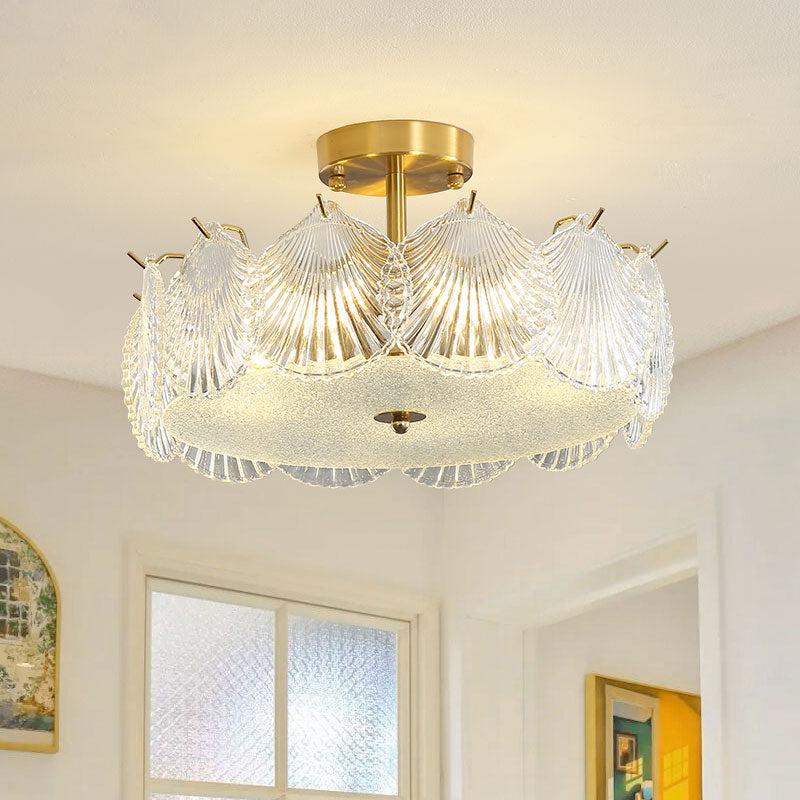 Modern Flush Mount Light Minimalist Flush Mount Ceiling Light Fixture with Glass Shade