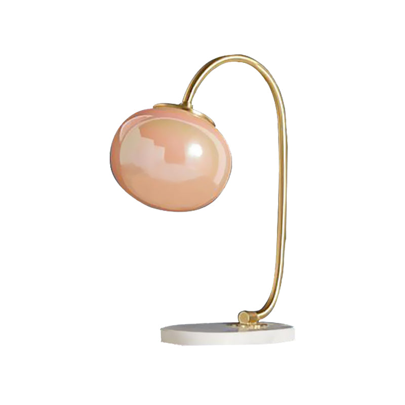 Globales Lernraum Lesebuch Hellrosa Glas LED Postmoderne Tischlampe mit Marmorbasis