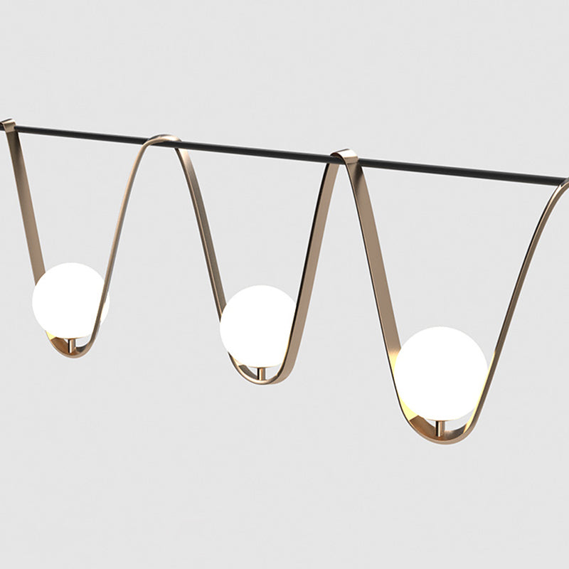 Modern Globe Shade Chandelier Lamp Glass Ceiling Pendant Light for Kitchen