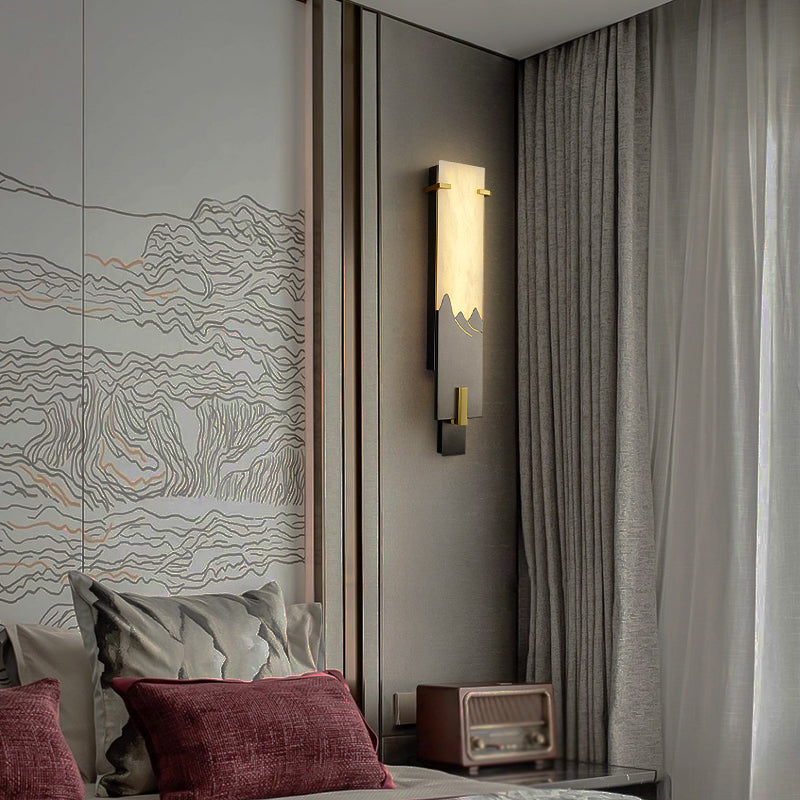 Modern Style Wall Lamp LED Wall Mount Lamp with Stone Shade for Bedroom
