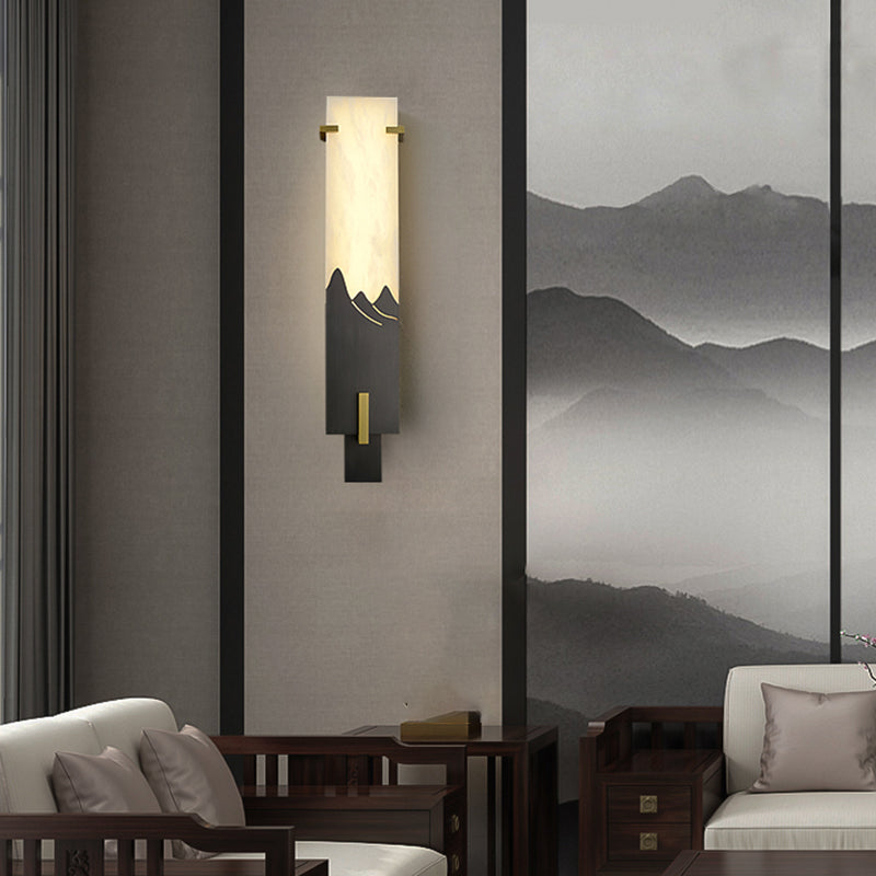 Modern Style Wall Lamp LED Wall Mount Lamp with Stone Shade for Bedroom