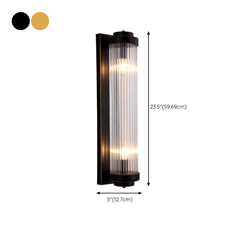 Crystal Cylinder Shape Wall Lighting Modern Style 2 Lights Wall Light Sconce
