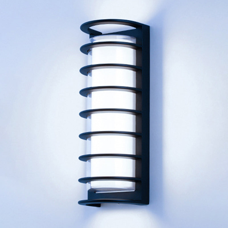 Simple Black Wall Sconce Fixture Half-Cylinder Outdoor Sconce Light