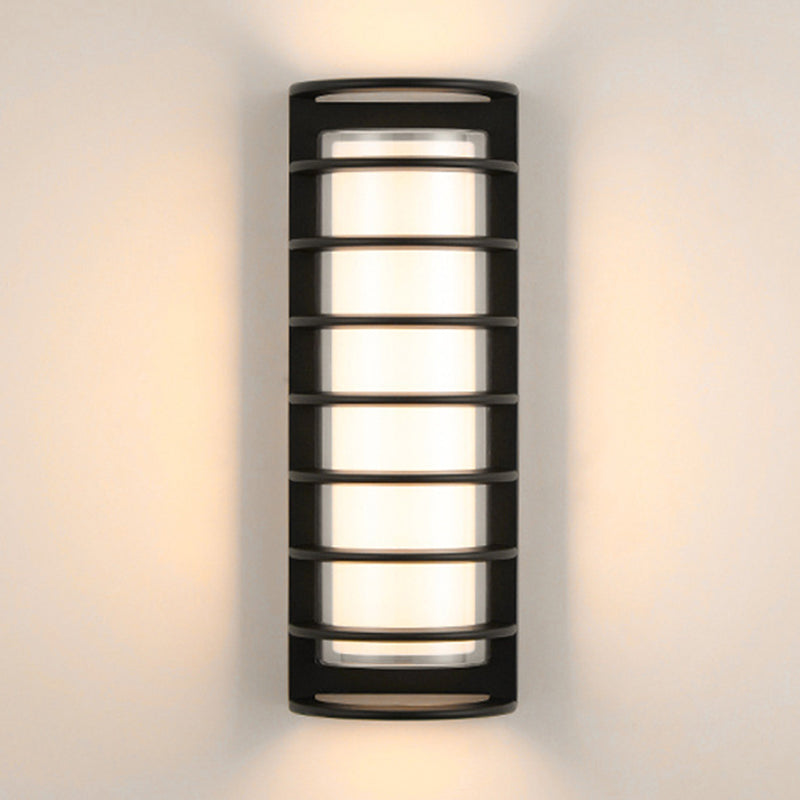 Simple Black Wall Sconce Fixture Half-Cylinder Outdoor Sconce Light