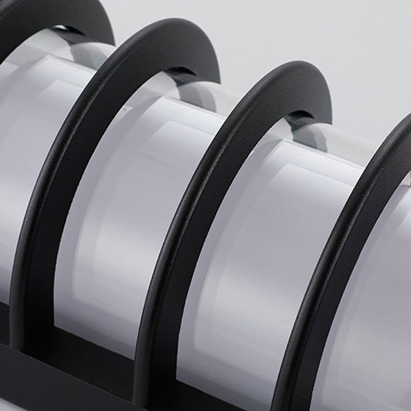 Simple Black Wall Sconce Fixture Half-Cylinder Outdoor Sconce Light