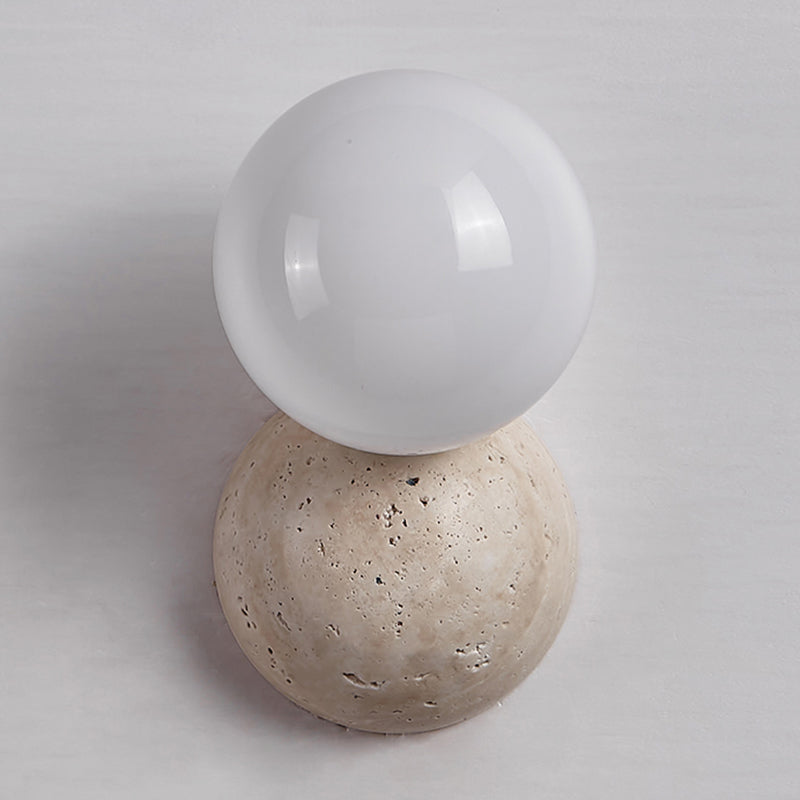 Modern Style Wall Lamp Stone Wall Mount Lamp with Glass Shade for Bedroom