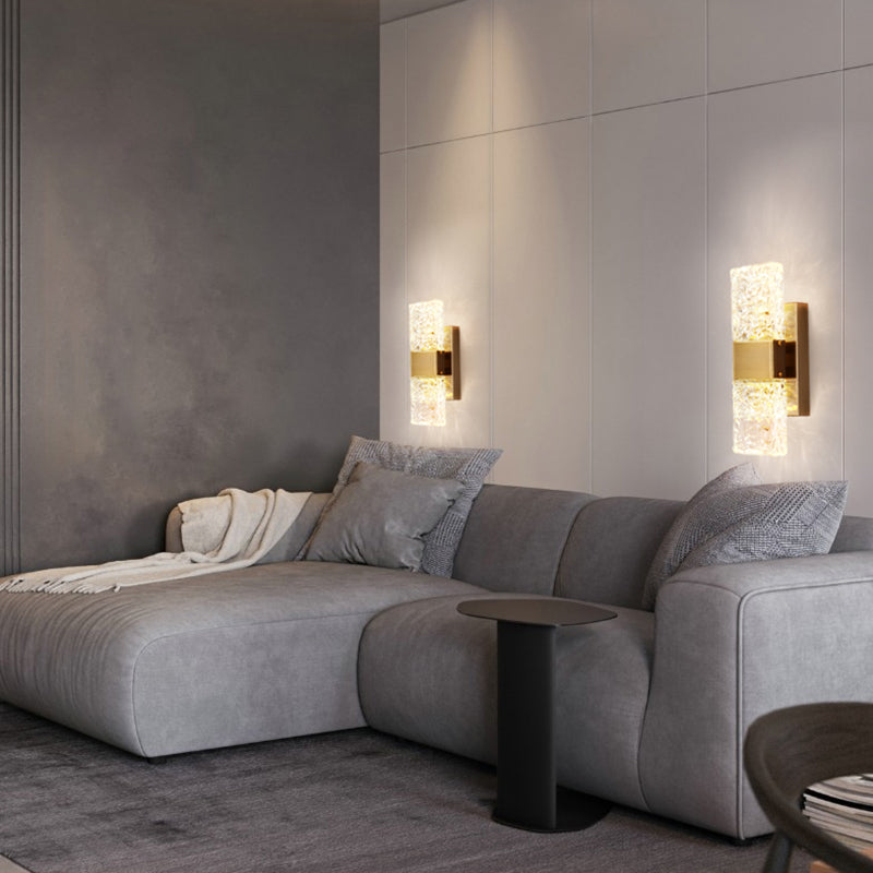 Crystal Shade Wall Light Sconce Modern Rectangle Shade Wall Lighting for Bedroom