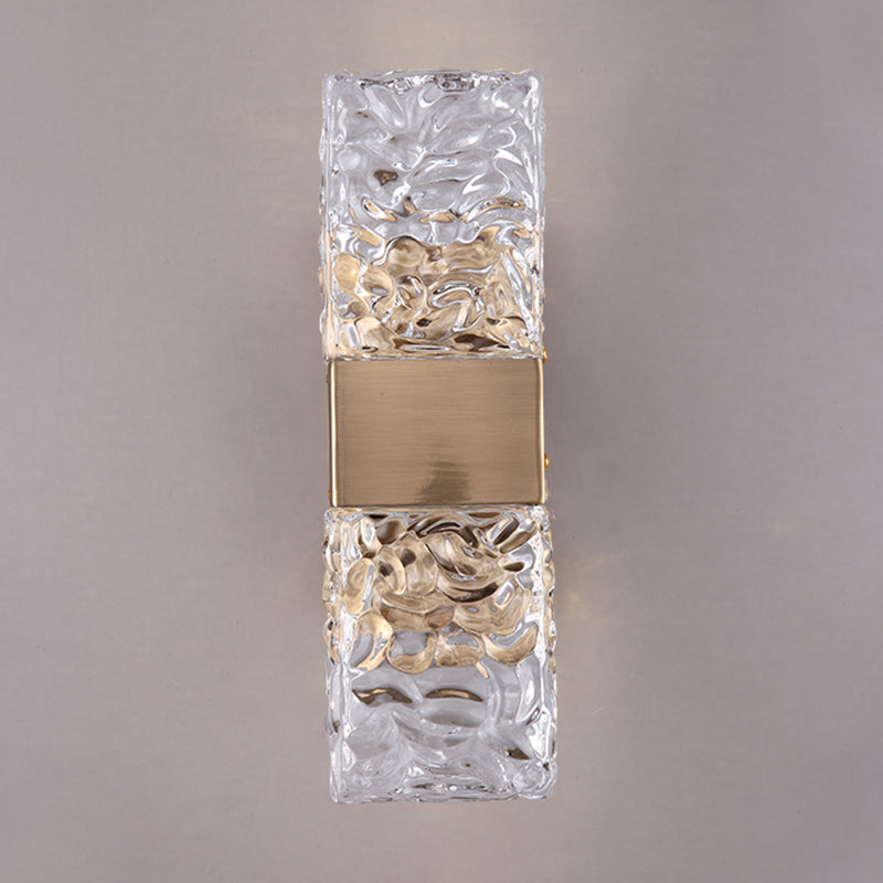 Crystal Shade Wall Light Sconce Modern Rectangle Shade Wall Lighting for Bedroom