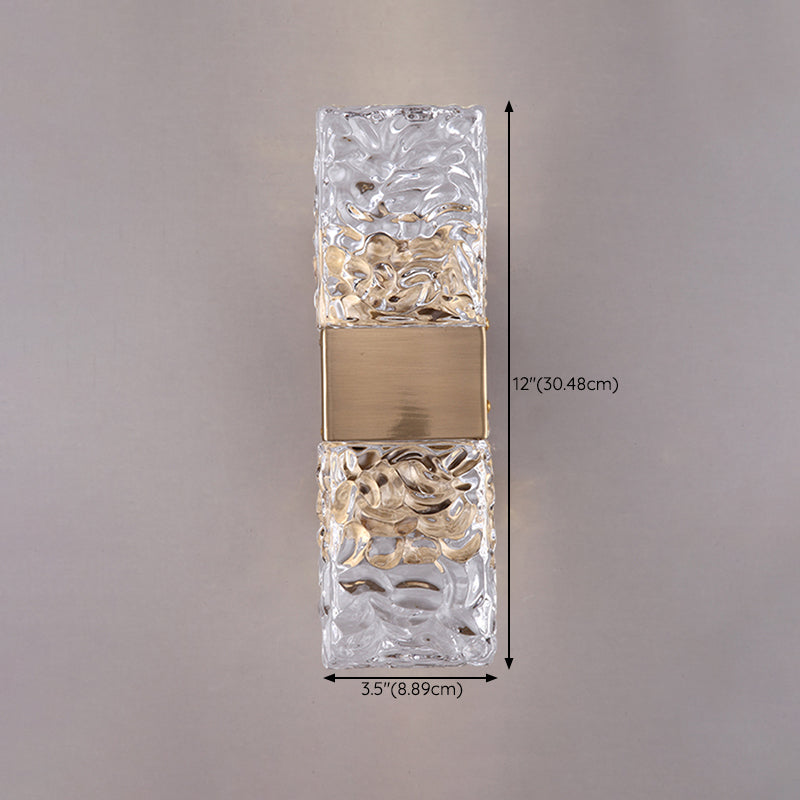 Crystal Shade Wall Light Sconce Modern Rectangle Shade Wall Lighting for Bedroom
