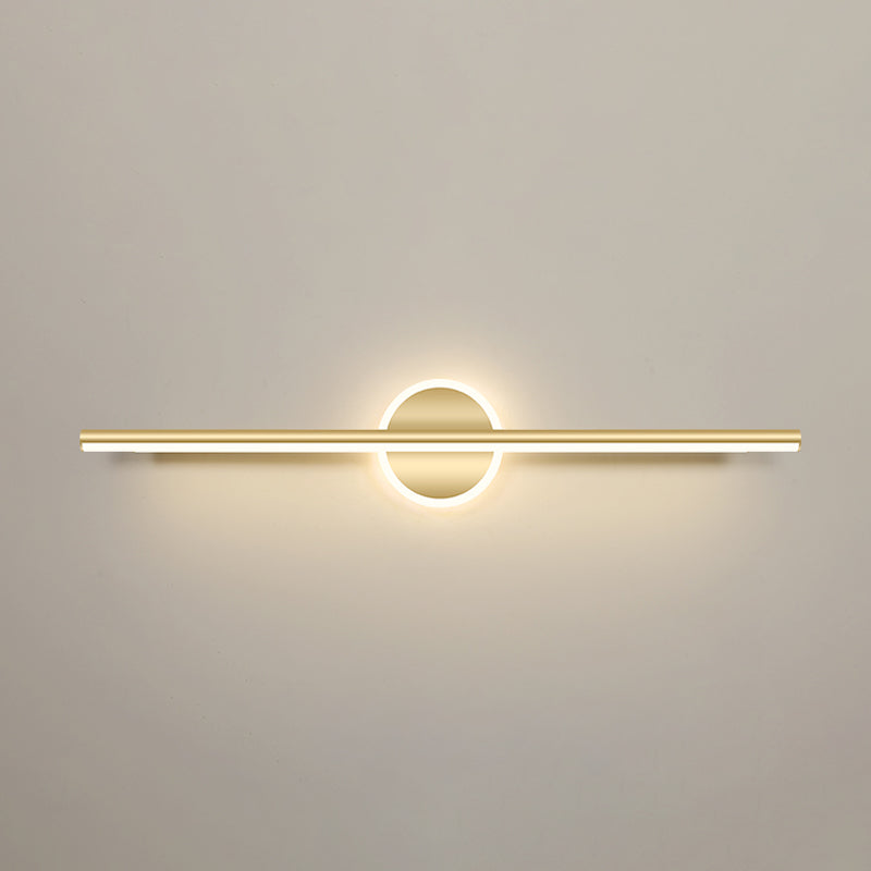 Minimalism Vanity Light Fixtures Straight Bathroom Mirror Lamp in Gold