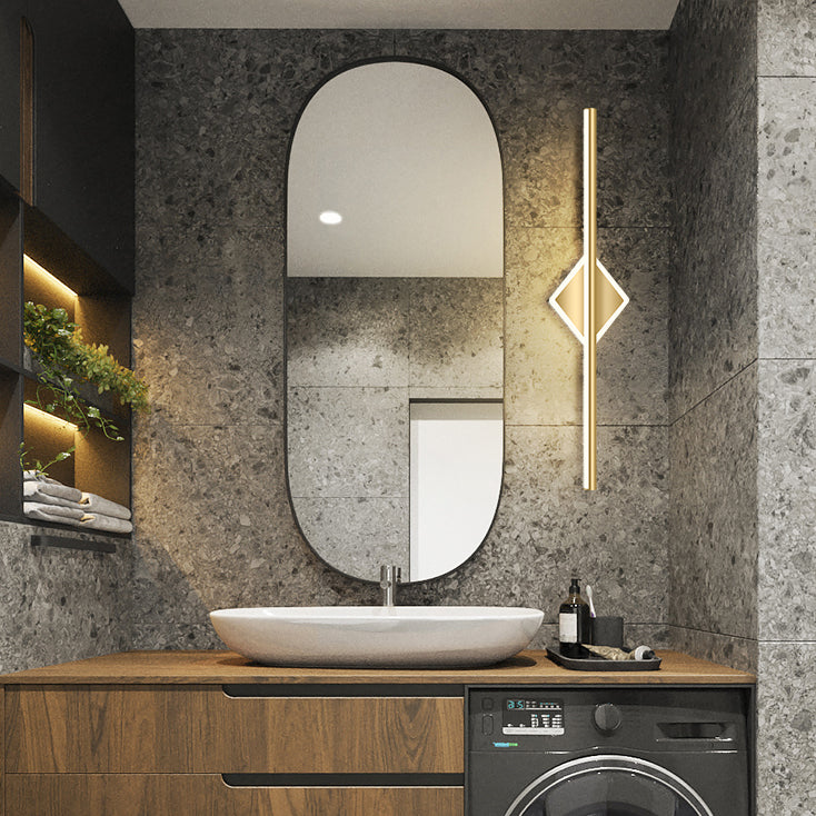 Minimalism Vanity Light Fixtures Straight Bathroom Mirror Lamp in Gold