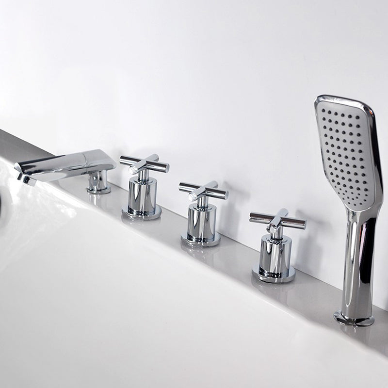 Contemporary Style Bathroom Faucet Metal Deck Mounted Bathroom Faucet