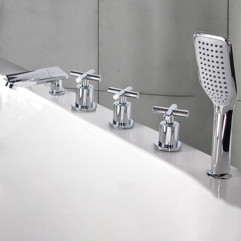 Contemporary Style Bathroom Faucet Metal Deck Mounted Bathroom Faucet