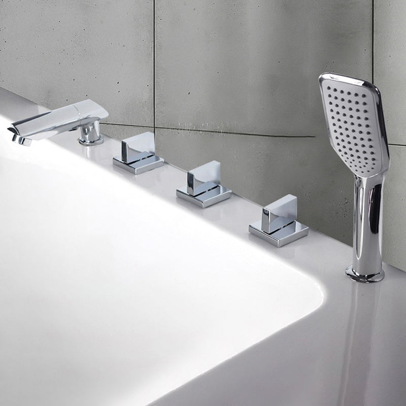 Contemporary Style Bathroom Faucet Metal Deck Mounted Bathroom Faucet